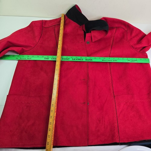 Alfred Dunner Jacket Red Faux Suede Zip Accent Stitching Size 3x. 22W - Picture 8 of 8