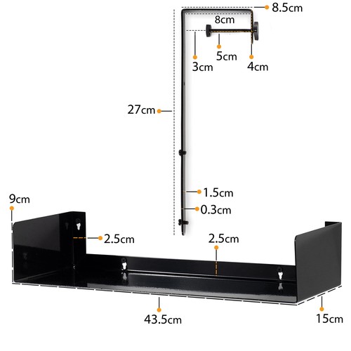 Bali Bookshelf and Home Office Desk Organizer Tray, Black Cube Storage Organizer - Bild 5 von 7