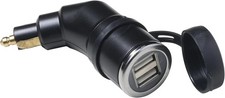 PRESA USB DIN A 2 ENTRATE ADATTATORE PER MOTO  ACCMOTODIN2USB