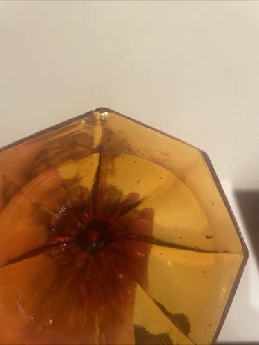 Vintage Braunglas Vase schwere Qualität 50er Jahre 8” x 3” - Bild 6 von 8