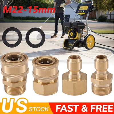 #ad 4x Pressure Washer Adapter Set Quick Disconnect Kit M22 Swivel 3 8#x27;#x27; Connects $12.15