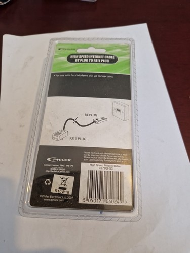 PHILEX HIGH SPEED INTERNET CABLE BT PLUG TO RJ11 PLUG *RJ11 - Afbeelding 6 van 7