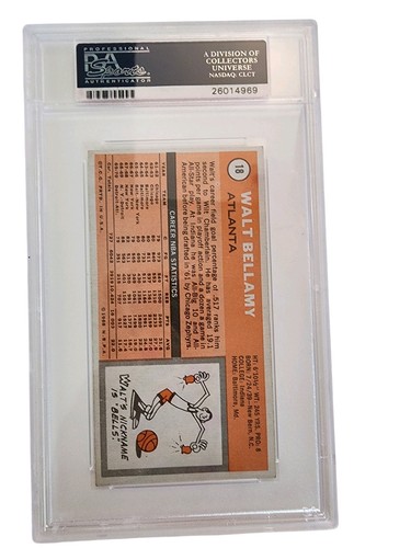 1970 Topps Walt Bellamy Atlanta Hawks #18 Sharp Corners - Picture 10 of 12