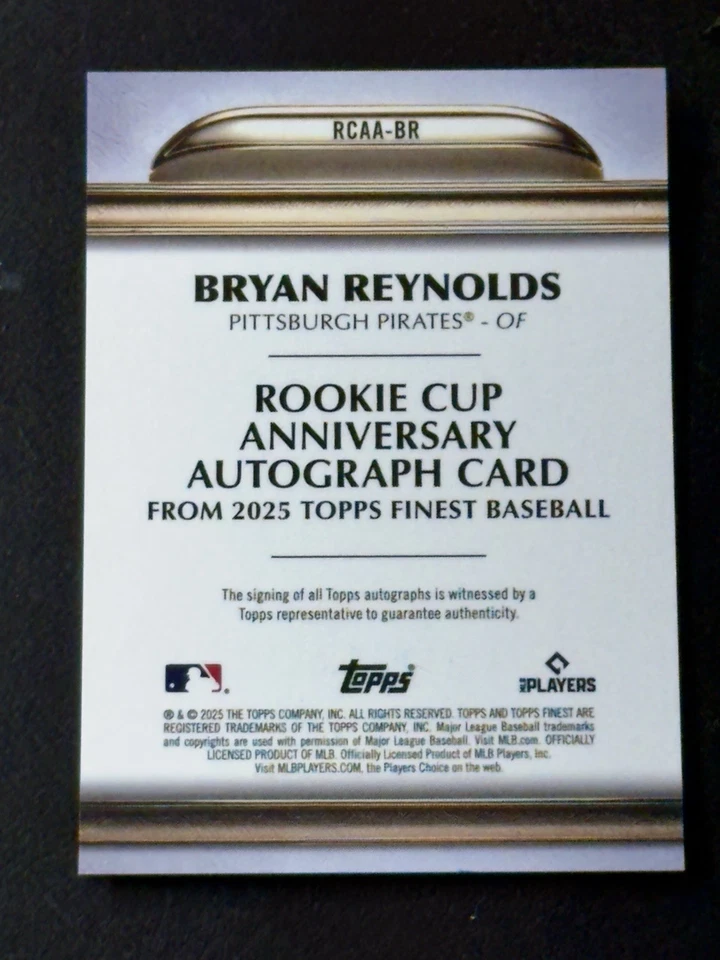 Bryan Reynolds 2025 Topps Finest Rookie Cup Auto Orange Refractor 24/25 #RCAA-BR - Image 3 of 3