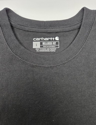 CARHARTT Relaxed Fit Mens Size L Black Sleeveless Cotton Pocket T-Shirt 100374 - Picture 3 of 7