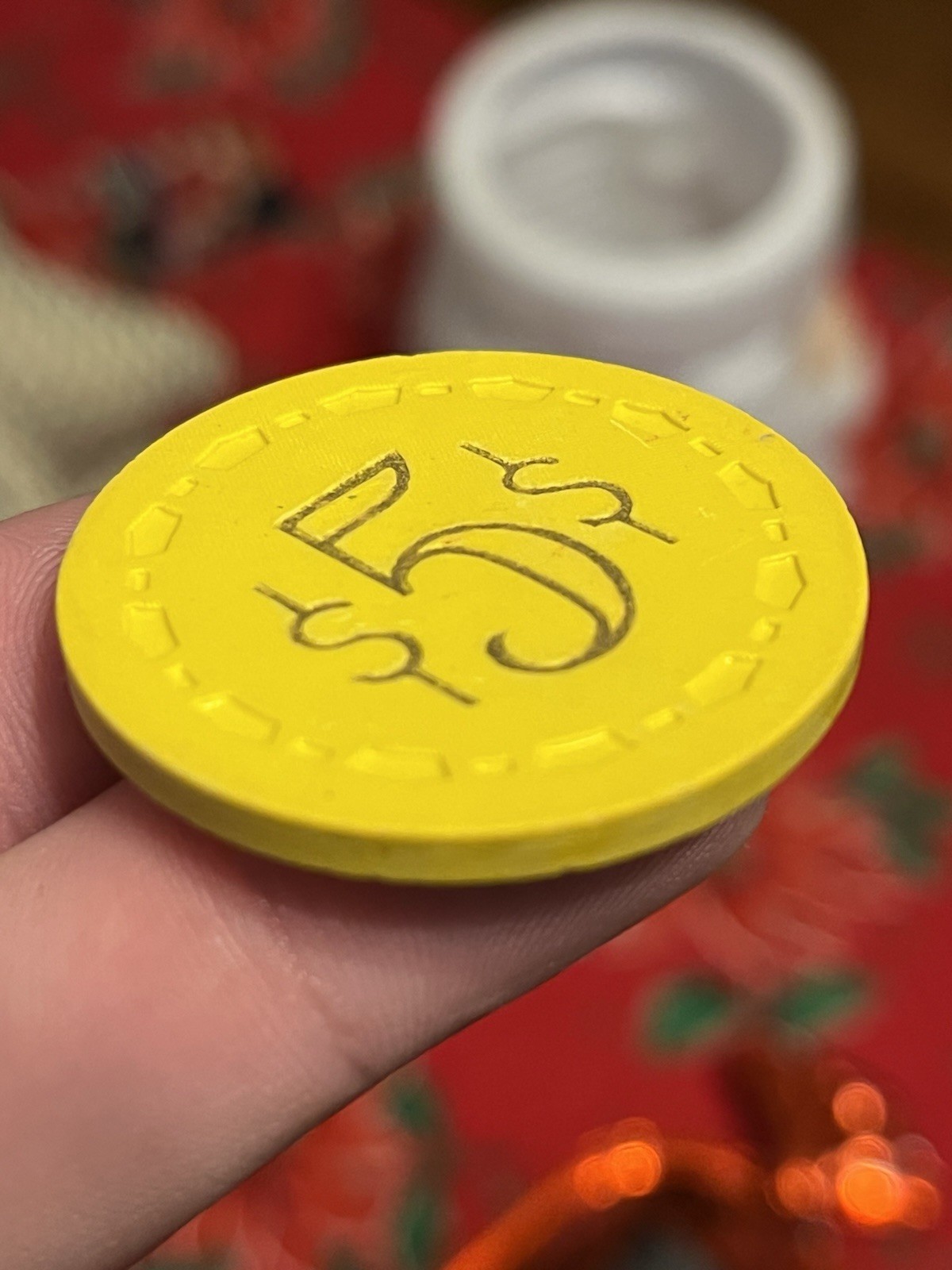 Rare 1st Issue 1953 VINTAGE CASINO CHIP $5.00 COTTON CLUB LAS VEGAS NV Poker Old