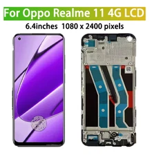 For Realme 11 4G RMX3636 OLED LCD Display Touch Screen Digitizer With Frame