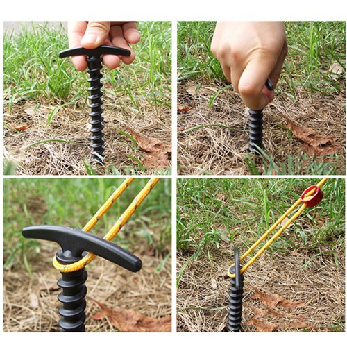 4 PCS Tent Spikes Heavy Duty Stakes Pins Screw Anchor Pegs Camping - Bild 9 von 11