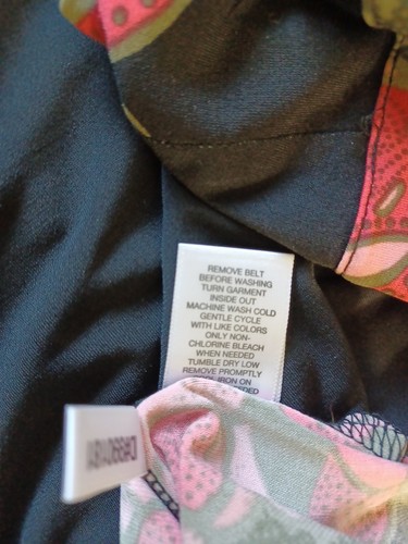 NY & Company Maxi Dress Size M Tall Belted Black Pink Floral Bohemian Stretch - Picture 10 of 10