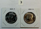 2019 P & D UNC Clad Kennedy Half Dollar Set in CB Flips -Free Shipping - B2