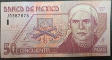 2002 Mexico 50 Pesos P117b(1), Serie EF M6009527.
