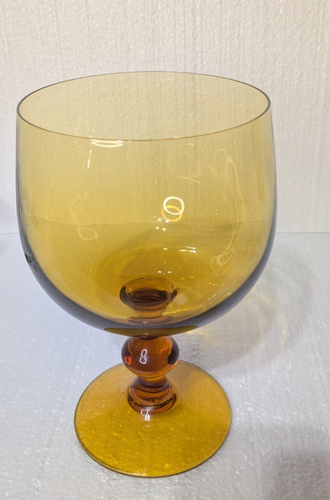 Vintage MCM Large Amber Glass Brandy Snifter 8 1/2" tall - Picture 3 of 9