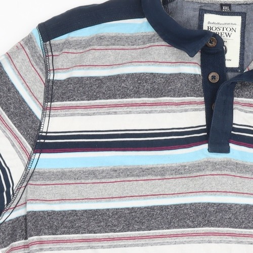 Boston Crew Men's Multicoloured 2XL Striped Polo - Bild 10 von 12