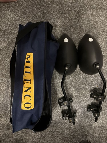 2 x Milenco Areo 3 Flat Glass Towing Caravan Mirrors with Carry Case/Bag
