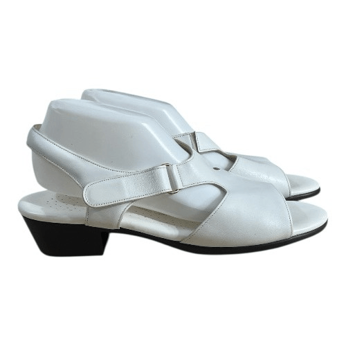 SAS Suntimer Heel Strap Sandal Size 12 N Summer Shoes Flats White Black Sole - Picture 1 of 13