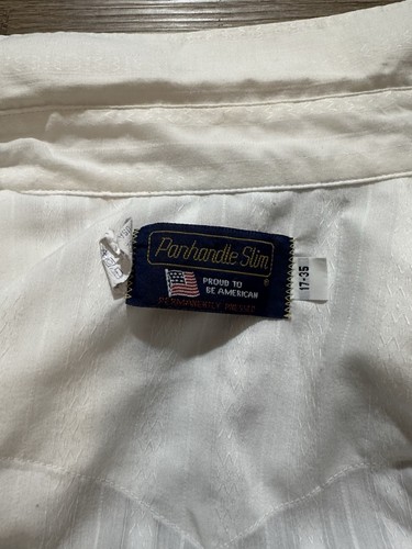 🔥Vintage Panhandle Slim Pearl Snap Made In USA Mens 17X35 (XL)🔥 - Picture 4 of 6