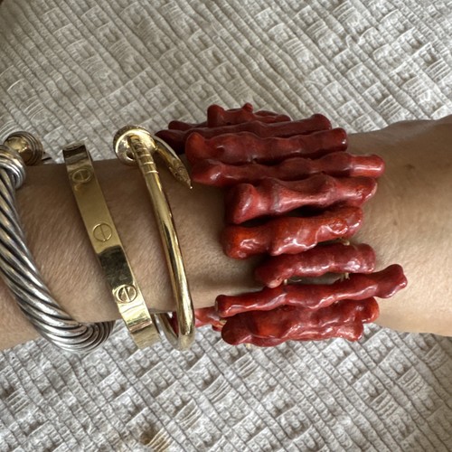 Vintage Armband mit roten Korallenzweigen - Bild 4 von 6