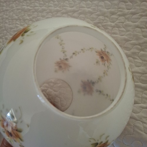 Vintage Vom Winde verweht weiße Milchglaskugel Lampe Kugelschirm Blumenmuster - Bild 7 von 13