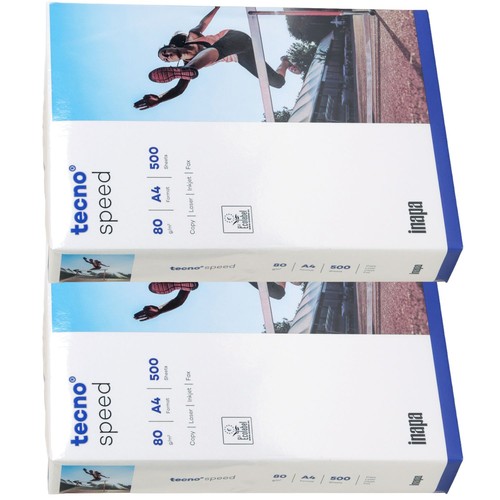 2x Tecno Vitesse Papier 80g/M² din A4 1000 Feuille Blanc pour Imprimante - Photo 2/3