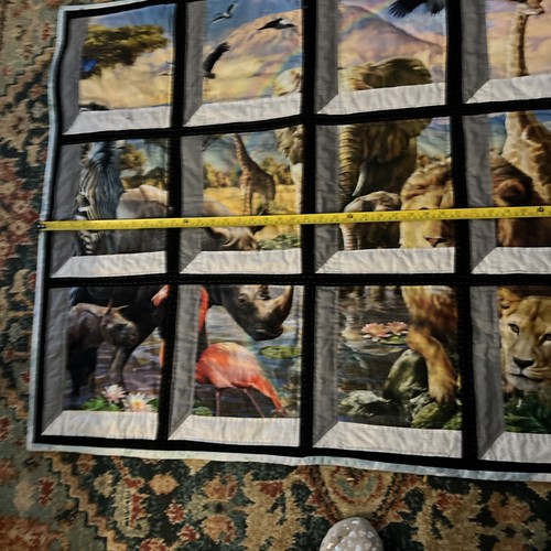 Hand stitched Quilt vintage Zoo Animals Nursery/Toddler/School age Wall/ Bedding - Picture 16 of 22