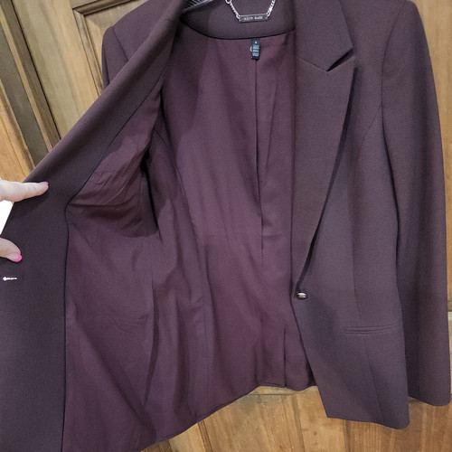 W63-White House Black Market Womens Pant Suit Burgundy Luxe Size 8 - Picture 7 of 12