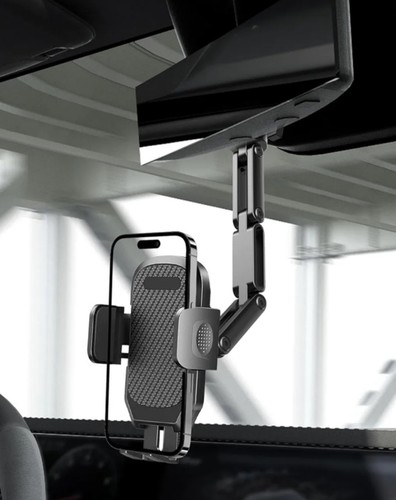 Rear View Mirror Phone Holder Car Aluminum Multiple Joints Mount Universal Hold