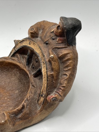 Antiguo cenicero de resina con inserto de vidrio Salado Capitán al volante del barco - Imagen 6 de 12
