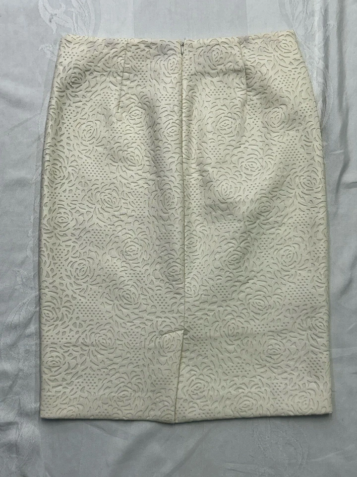 Falda midi blanca para mujer Catherine Malandrino 100 % poliuretano, talla 4. 4A Foto 2 de 4