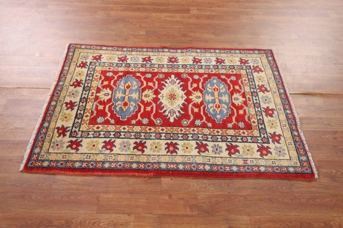 Rot Super Kazak Orientteppich Foyer Wolle Handarbeit Wohndeko Akzentteppich 3x4 - Bild 15 von 20
