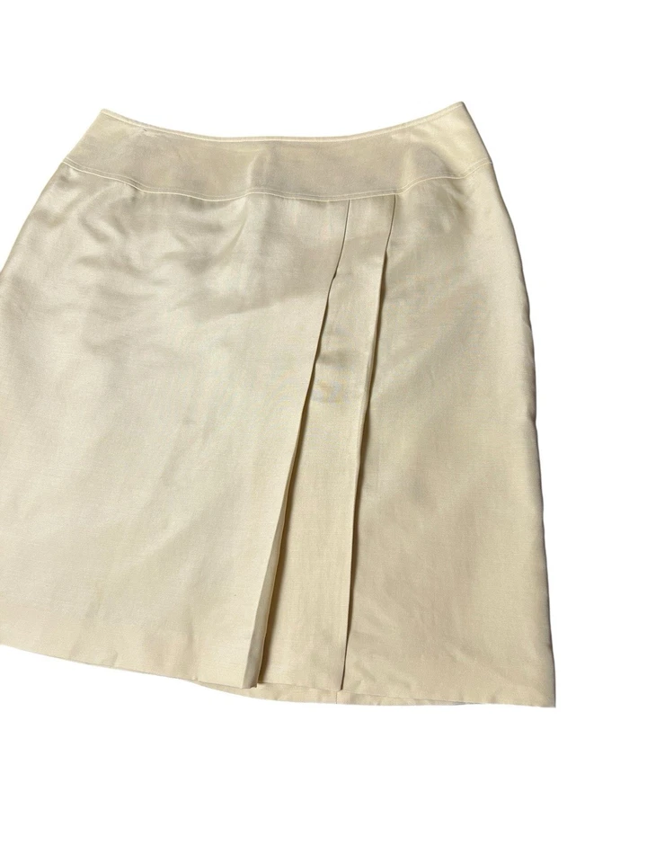 Minifalda de Colección Josephine Chaus Mezcla de Lana de Seda para Mujer Talla 14 Beige Dorado Plisado Foto 2 de 4