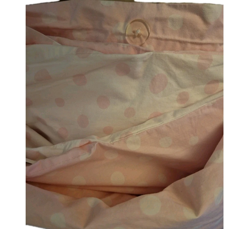 Pottery Barn Kids Pink % White Dots  Duvet Cover Organic Cotton Full/ Queen EUC  - Image 3 of 4