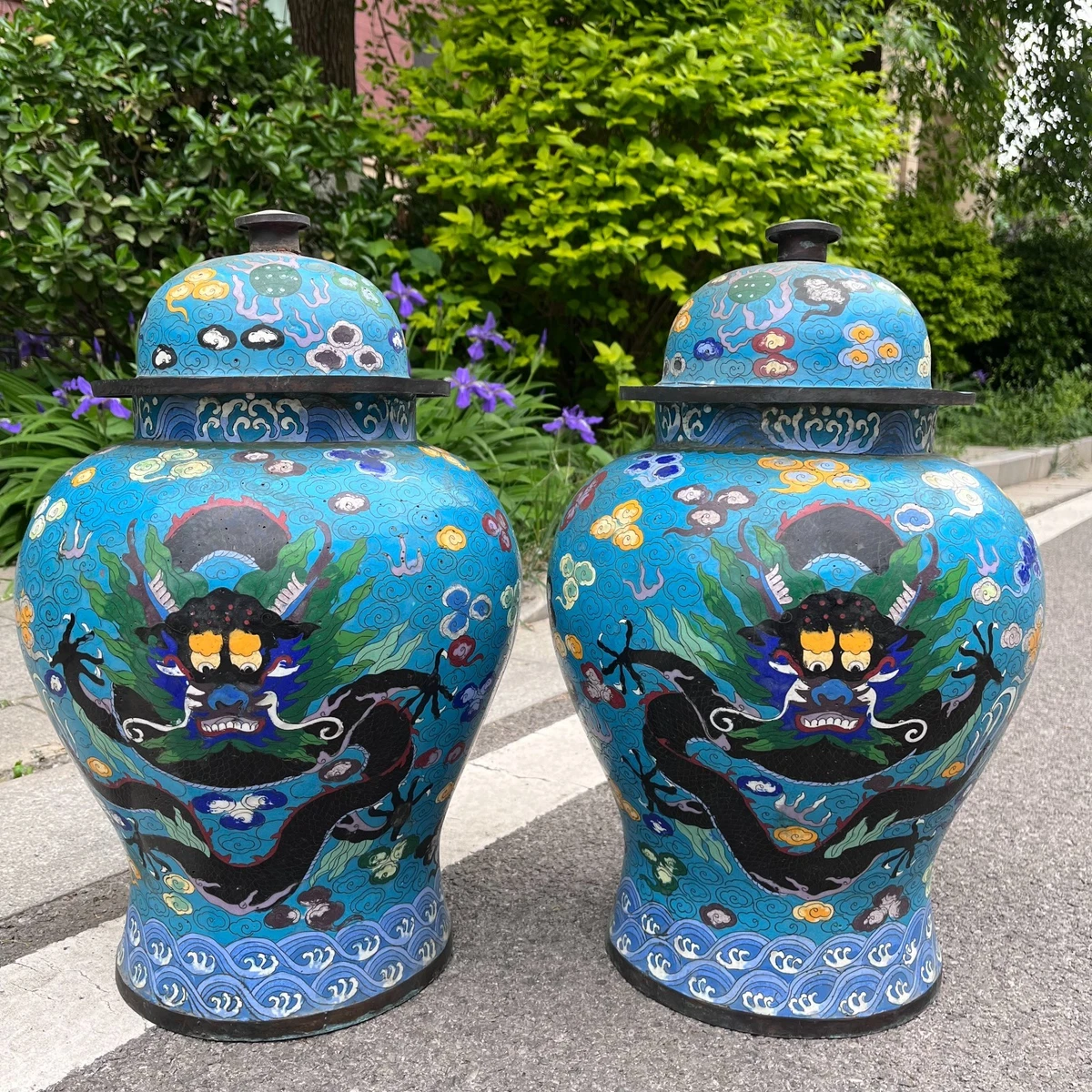 中国风景泰蓝壶| eBay