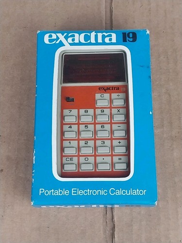 Calcolatrice Texas Instruments Exactra 19 vintage scatola originale e manuale bella - Foto 2 di 20