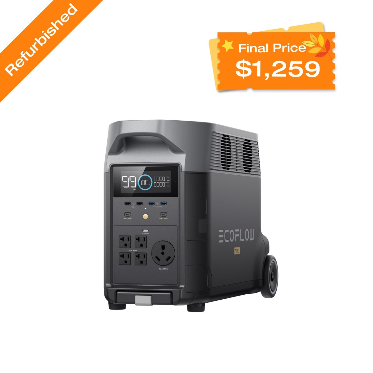 ②EcoFlow　 600 Pro EcoFlow DELTA Pro 3600Wh Power Station Generator Certified