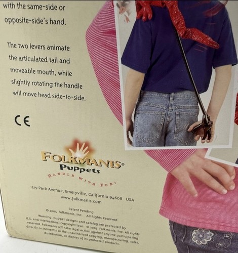 RARE Folkmanis Purple Shoulder Interactive Dragon Puppet, Hand Control, READ - Picture 10 of 13