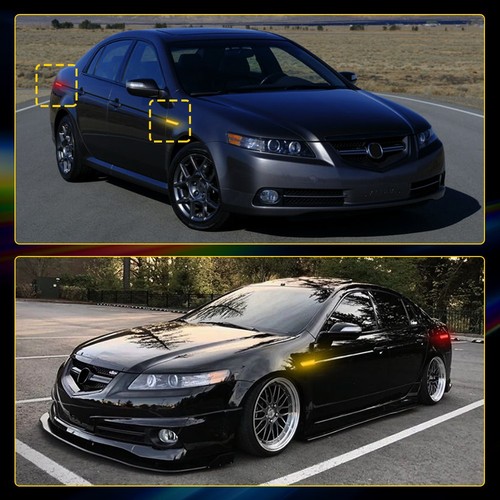4PCS LED Front+Rear Side Marker Lights Amber Red Lamp For 2004-2008 Acura TL EXR - Picture 6 of 16