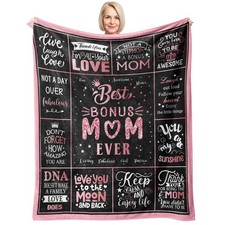 Bonus Step Mom Throw Blanket 50x60 Inch Birthday Mothers Day Present Decor