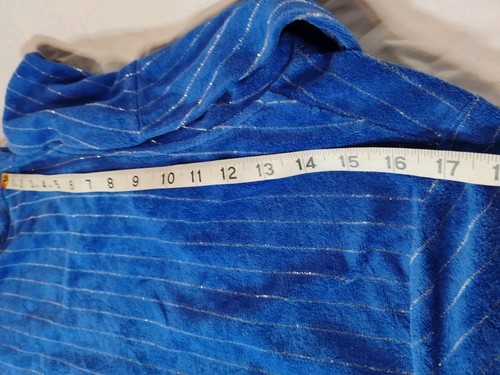 Kim Rogers Blue & Silver Cotton Knitted Crew Neck Pullover Sweater Women Size L - Picture 24 of 24