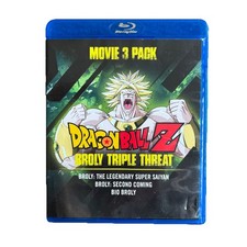 Dragon Ball Z Broly Triple Threat Movie 3-Pack Blu-ray Clean Disc EUC