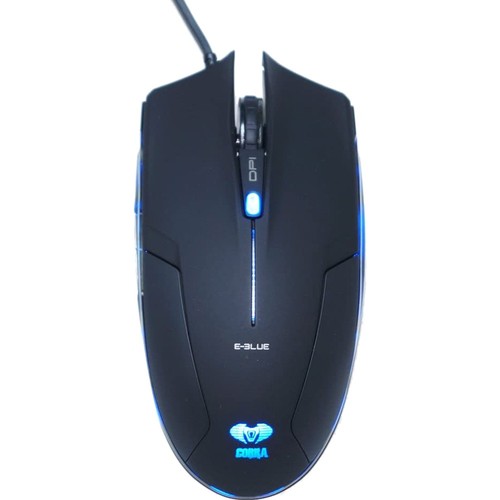 EBlue Cobra Junior 1600dpi Black Gaming Mouse Blue LED Logo - Picture 1 of 9