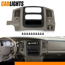 Fit For 02-05 Dodge Ram 1500-3500 Dash Radio Bezel Climate Trim Panel Vent Beige