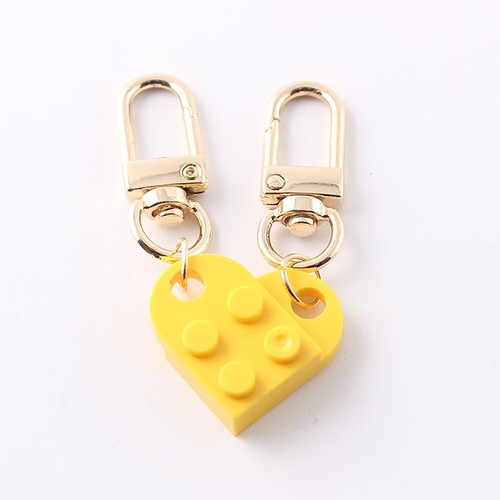 2Pcs Love Heart Brick Keychain for Couples Friendship Women Men Jewelry Gift - Picture 14 of 32