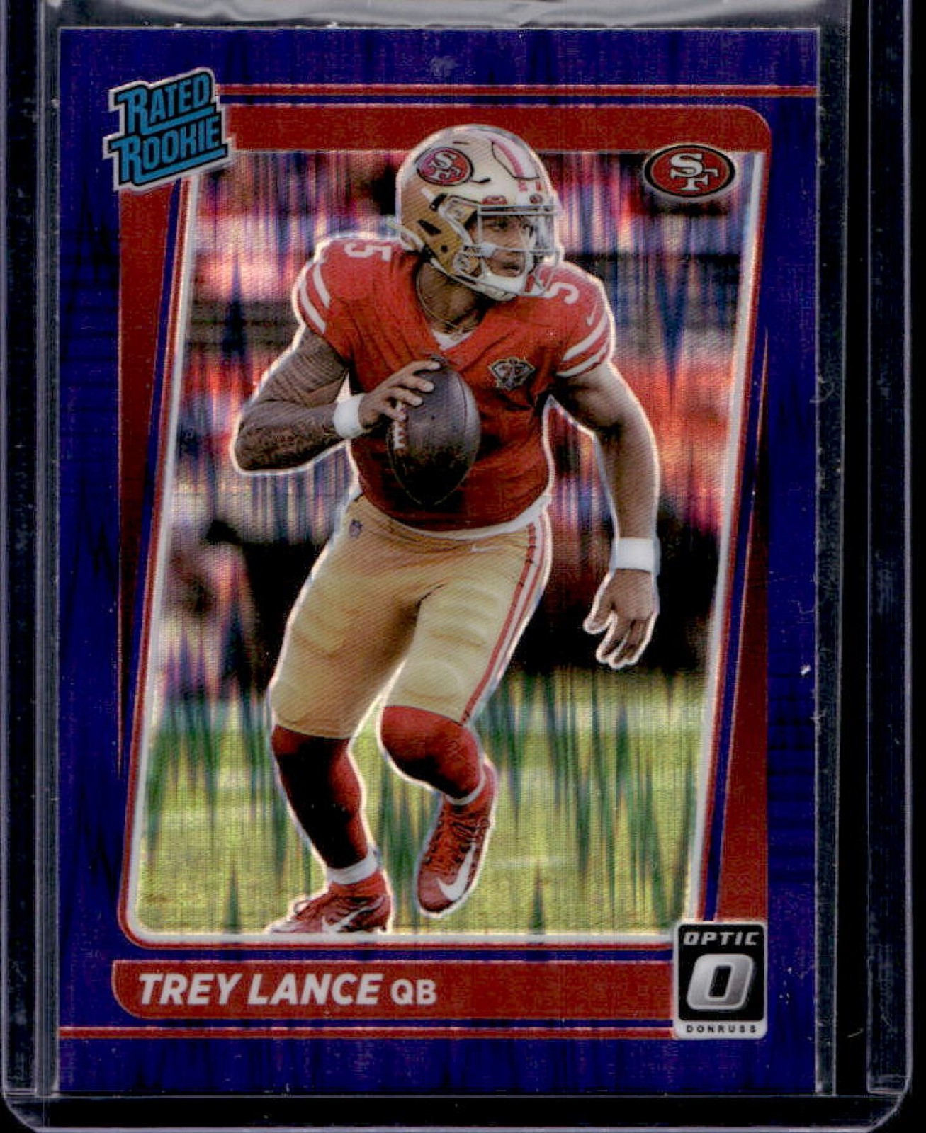 2021 Donruss Optic Trey Lance Purple Shock Rated Rookie #203 49ers