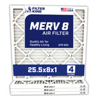 Filter King 25.5x8x1 Air Filter 4-PACK MERV 8 Actual Size 25.5 x 8 x .75"