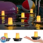 GGNOO Small Solar Floating Pool Candle Lights, 3-Pack Solar-Powered Float Can