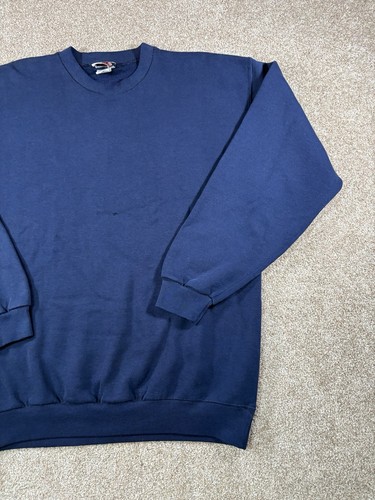 Vintage Wilson Staff Men's Navy Blue Crewneck Pullover Sweatshirt Size Medium - Picture 3 of 8