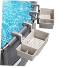 2 Sets of Poolside Storage Baskets with Cup Holders - Perfect for 3-Inch Gray