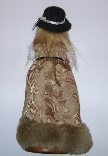 Vintage Weihnachtslied Holzsockel 9" Holiday viktorianische Puppe Figur, kostenloser Versand! - Bild 5 von 5