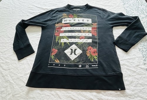 Hurley Damen Graphic Black Crew Sweatshirt Knit Skate Goth Floral Logo M - Bild 15 von 22