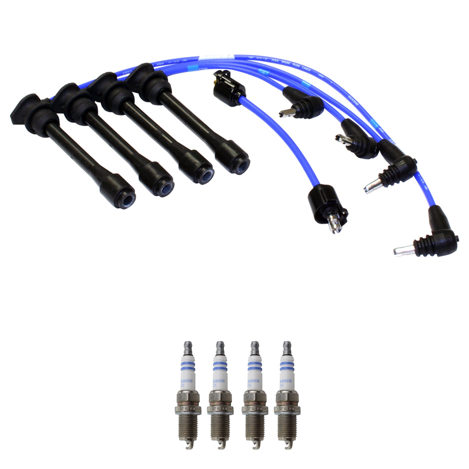 NGK Wire Set  Bosch 4 Double Platinum Spark Plugs Kit for Toyota Previa 2.4 L4